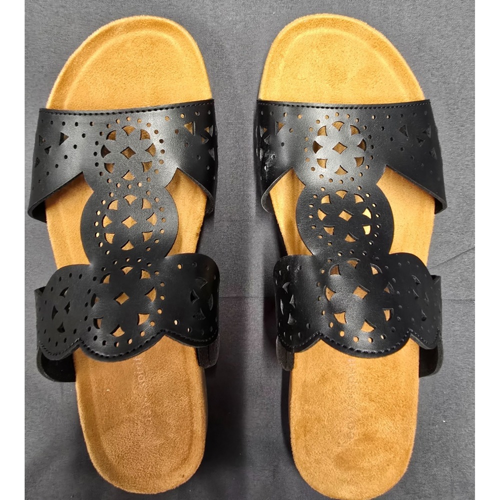 Easy Spirit Womens Sandals size 6.5M Casual Black Slip on- New-No Box